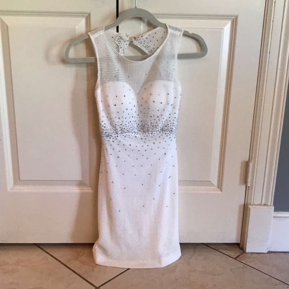 Glamorous evening dress, Size 2, offwhite,